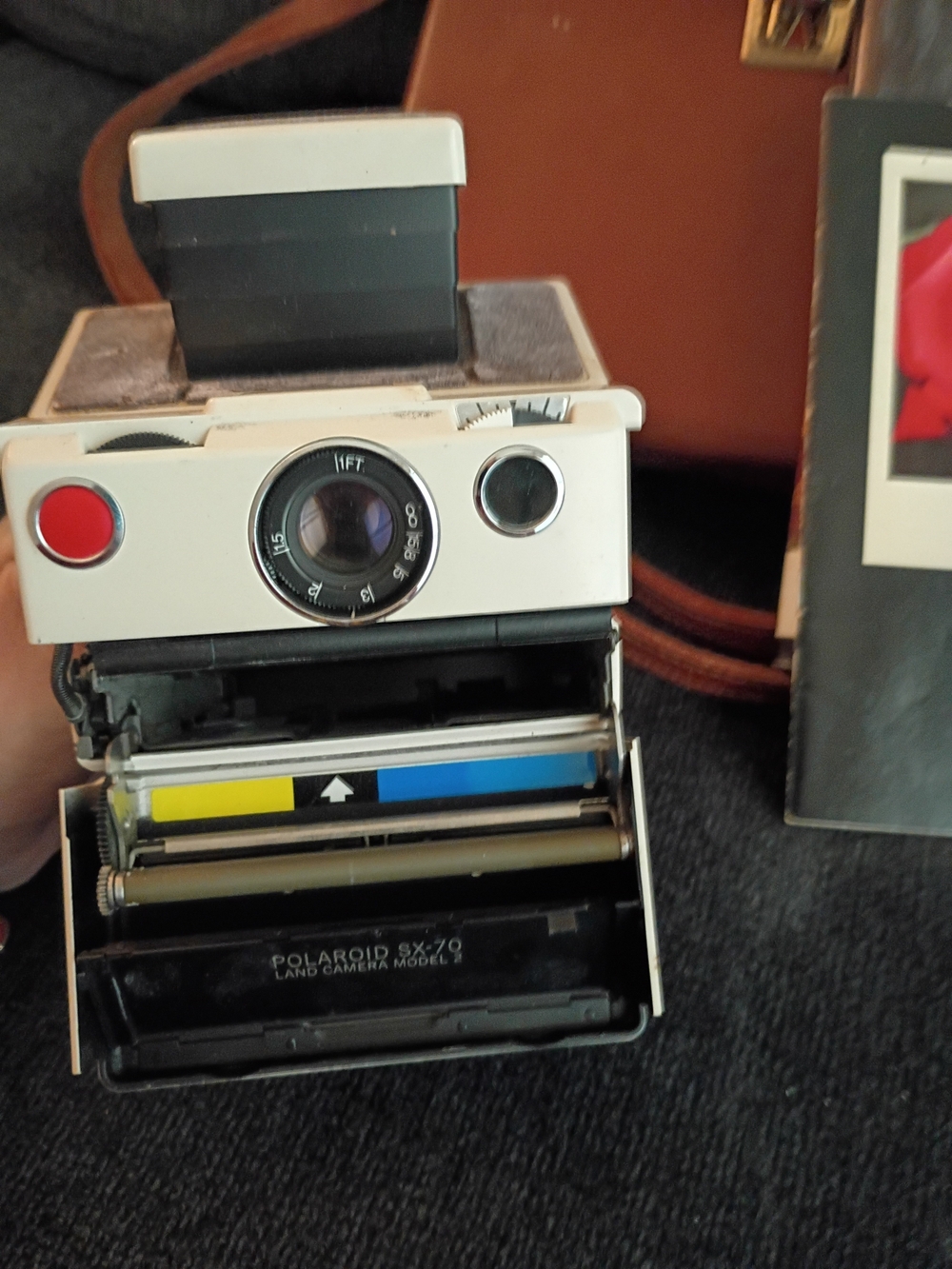 Vintage Polaroid SX-70 Land Camera Model 2 With Original Books & Cowhide Bag